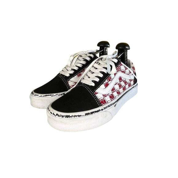 ***SOLD*** Vans Old Skool Low Sketch Red Checkered Shoes Womens 7 - Picture 2 of 6